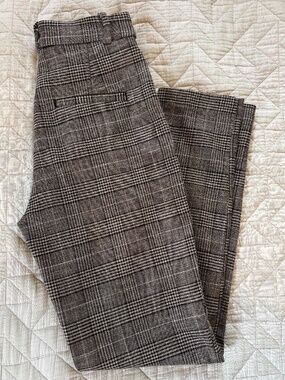 H & M gingham Dress Slacks mid rise skinny for